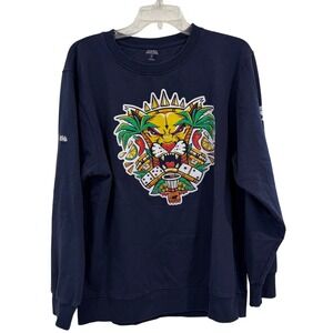 Stitches Florida Panthers Vamos Gatos Navy Blue NHL Crewneck Sweatshirt Medium